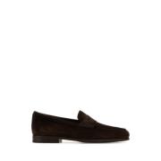 Bruine Suède Loafers Santoni , Brown , Heren