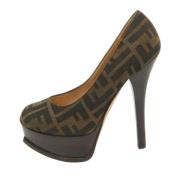 Pre-owned Canvas heels Fendi Vintage , Brown , Dames