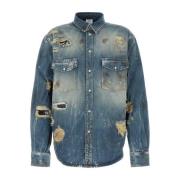 Stijlvolle Denim Overhemd Vetements , Blue , Heren