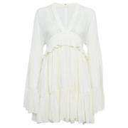 Pre-owned Silk dresses Yves Saint Laurent Vintage , White , Dames