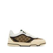 Witte canvas sneakers met Web-Stripe Gucci , Multicolor , Heren