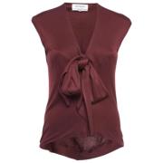 Pre-owned Knit tops Yves Saint Laurent Vintage , Red , Dames