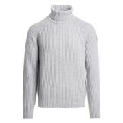 Ribgebreide Hoge Hals Merino Trui Parajumpers , Gray , Heren