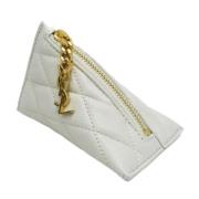 Pre-owned Leather wallets Yves Saint Laurent Vintage , White , Dames