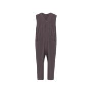 Geplooide mouwloze jumpsuit Issey Miyake , Brown , Heren