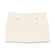 Witte Bouclé Rok met Zakken Gucci , White , Dames