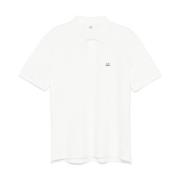 Witte Polo Shirt met Logopatch C.p. Company , White , Heren