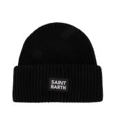 Winter Ribgebreide Beanie Muts MC2 Saint Barth , Black , Heren