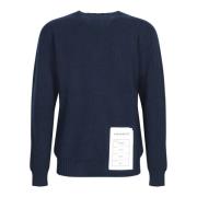 Klassieke Wol Crew Neck Sweater Amaránto , Blue , Heren