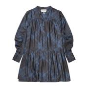 Navy Jurk met Pofmouwen Munthe , Blue , Dames