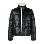 Puffer Jas met Shearling Voering Saint Laurent , Black , Heren