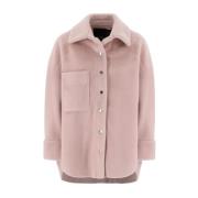 Imitatiebont Shirt-Stijl Jas Pinko , Pink , Dames