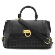 Pre-owned Leather handbags Salvatore Ferragamo Pre-owned , Black , Dam...