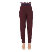 Bordeaux Bicolor Gestreepte Sweatpants Elisabetta Franchi , Brown , Da...