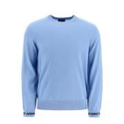 Lichte Wol Jersey Trui Armani , Blue , Heren