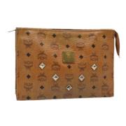 Pre-owned Leather clutches MCM Pre-owned , Brown , Dames