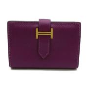 Pre-owned Leather wallets Hermès Vintage , Purple , Dames