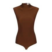 Bruine Mouwloze Bodysuit Aw24 Max Mara , Brown , Dames