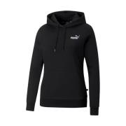 Zwarte hoodie met geborduurd logo Puma , Black , Dames