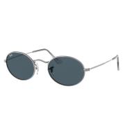 Vintage Ovale Zonnebril met Platte Glazen Lenzen Ray-Ban , Gray , Unis...