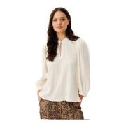 Elegante Tove Blouse Off White IN Front , White , Dames