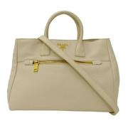 Pre-owned Leather prada-bags Prada Vintage , Beige , Dames