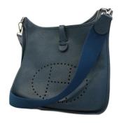 Pre-owned Leather shoulder-bags Hermès Vintage , Blue , Dames