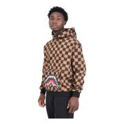 Bruine haaienprint hoodie voor mannen Sprayground , Brown , Heren