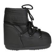 Lage rubberen iconische stijl laarzen Moon Boot , Black , Dames