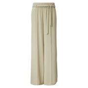 Flowing Wide Leg Broek Comma , Beige , Dames