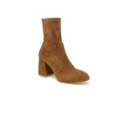 Bruine Enkellaarzen Flareblock Stijl Stuart Weitzman , Brown , Dames