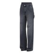 Zwarte Cargo Jeans Straight Fit Only , Black , Dames