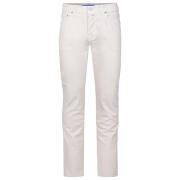 Slim Fit Bard Broek met Borduursel Jacob Cohën , White , Heren