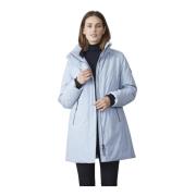 Comfort Fit Jas met Verborgen Capuchon Junge , Blue , Dames