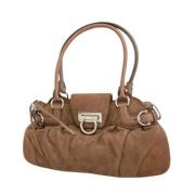 Pre-owned Suede handbags Salvatore Ferragamo Pre-owned , Brown , Dames