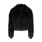 Zwarte Faux Fur Bomberjas Michael Kors , Black , Dames