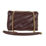 Gewatteerde Leren Crossbody Tas Bruin Pinko , Brown , Dames