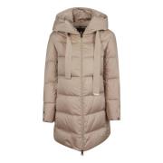 Nude A-Shape Hooded Jacket Herno , Beige , Dames