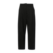 Zwarte Wijde Broek met Plooien Studio Nicholson , Black , Dames