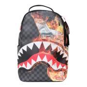 Zwarte Shark Check Rugzak Sprayground , Black , Unisex