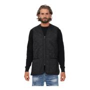 Zwarte mouwloze jas met fleece voering Barbour , Black , Heren