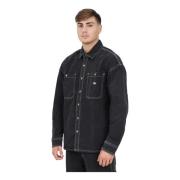 Zwarte Denim Overhemd Lange Mouwen Dickies , Black , Heren