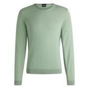 Ademende Wollen Trui Hugo Boss , Green , Heren