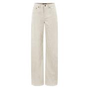 Cord Hose 5-Pocket Relaxed Fit Broek Drykorn , Beige , Dames