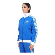 Blauwe Beckenbauer Zip Sweater Vrouwen Adidas Originals , Blue , Dames