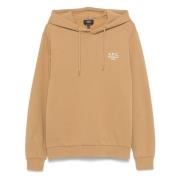 Katoenen Hoodie Klassiek Ontwerp Mannen A.p.c. , Beige , Heren