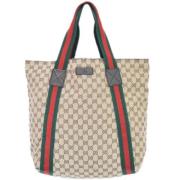 Pre-owned Canvas handbags Gucci Vintage , Beige , Dames