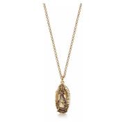 Men's Gold Necklace with Our Lady of Guadalupe Pendant Nialaya , Yello...