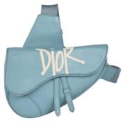 Pre-owned Leather shoulder-bags Dior Vintage , Blue , Dames