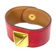 Pre-owned Leather bracelets Hermès Vintage , Red , Dames